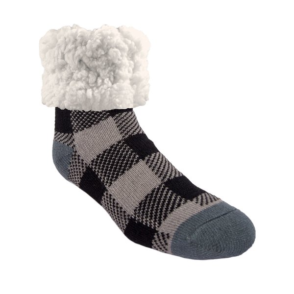 Pudus Unisex Lumberjack One Size Fits Most Slipper Socks Gray LJ-GRY-C